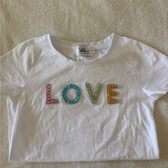 Lola & The Boys White LOVE T-Shirt - Picture 2 of 2